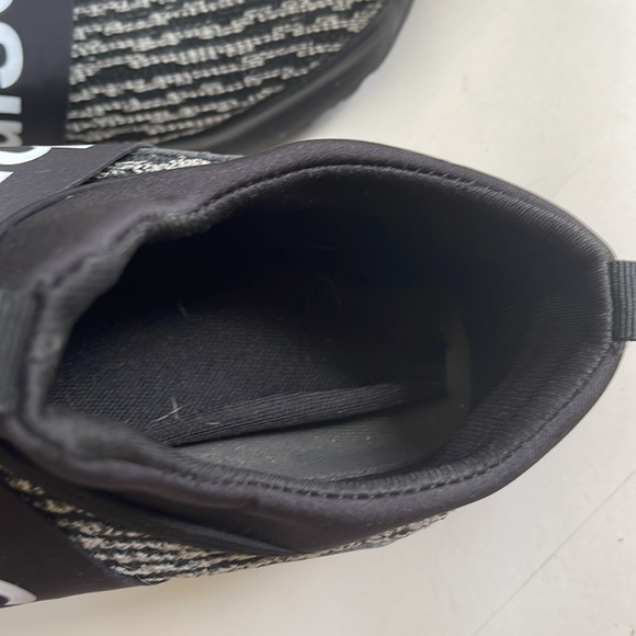 Sneakers Mens,Letter Graphic,Knit,Slip On Sock,Black/White,Size 46-US 13 - Picture 11 of 13